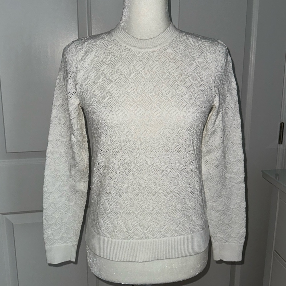 Club Monaco Pointelle Stitch Crew Sweater